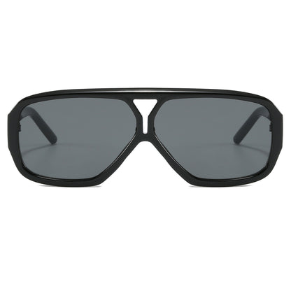 Oversize Square Retro Double Bridge Flat Top Outdoor Sunglasses