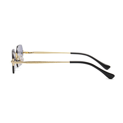 Vintage Rimless Polygon Women Shades Sunglasses