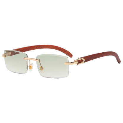 Retro Small Rimless Rectangular Sunglasses