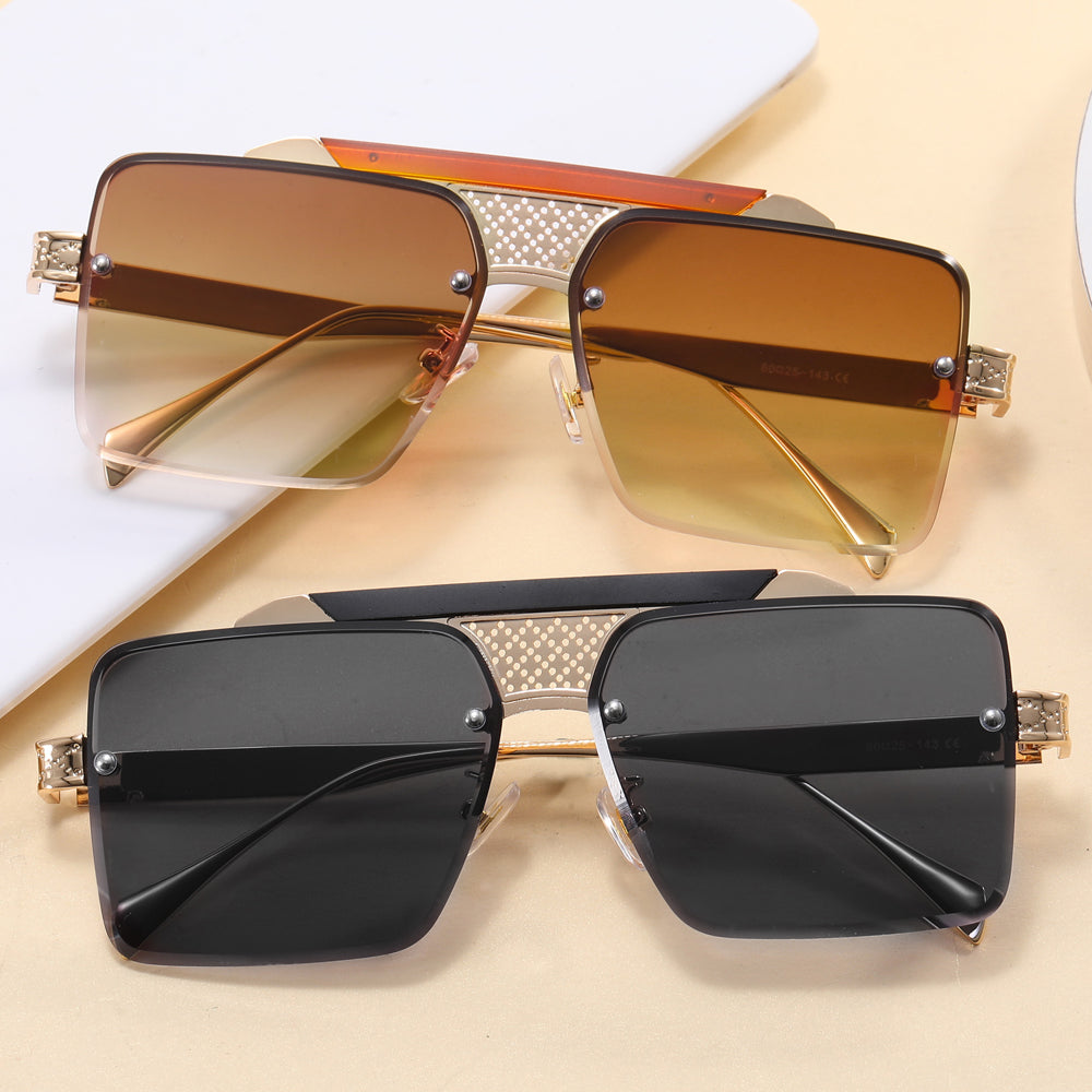 Flat Top Men Shades Big Frame Sunglasses