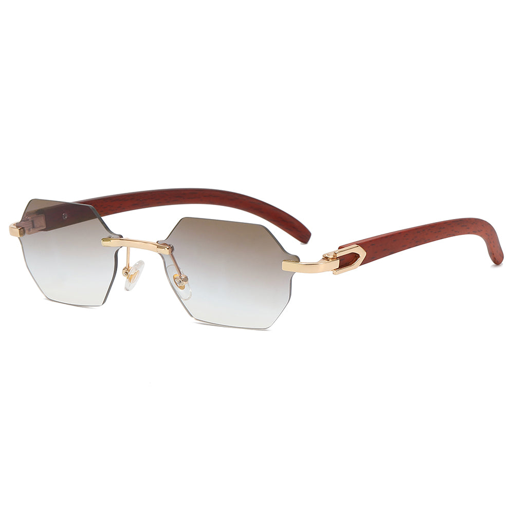 Retro Small Rectangle Rimless Sunglasses