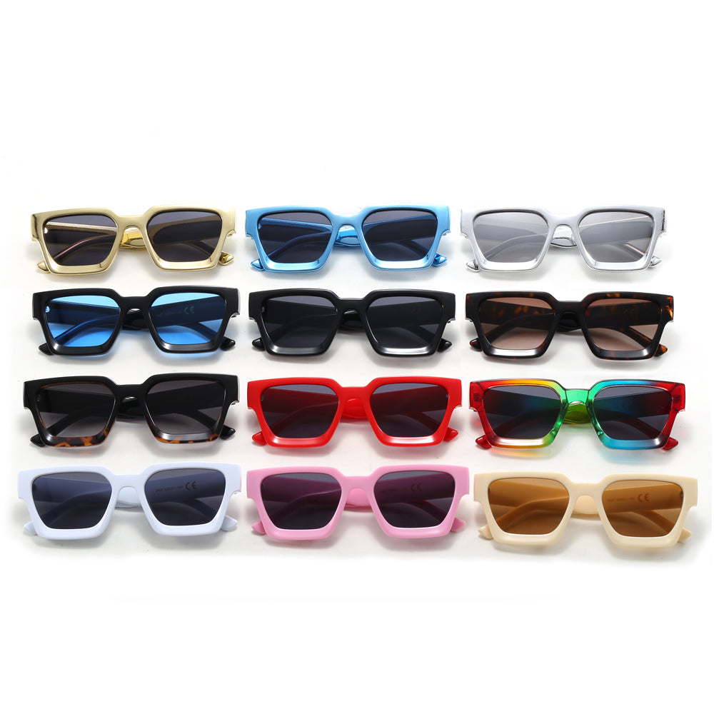 Vintage Black Chunky Square Sunglasses