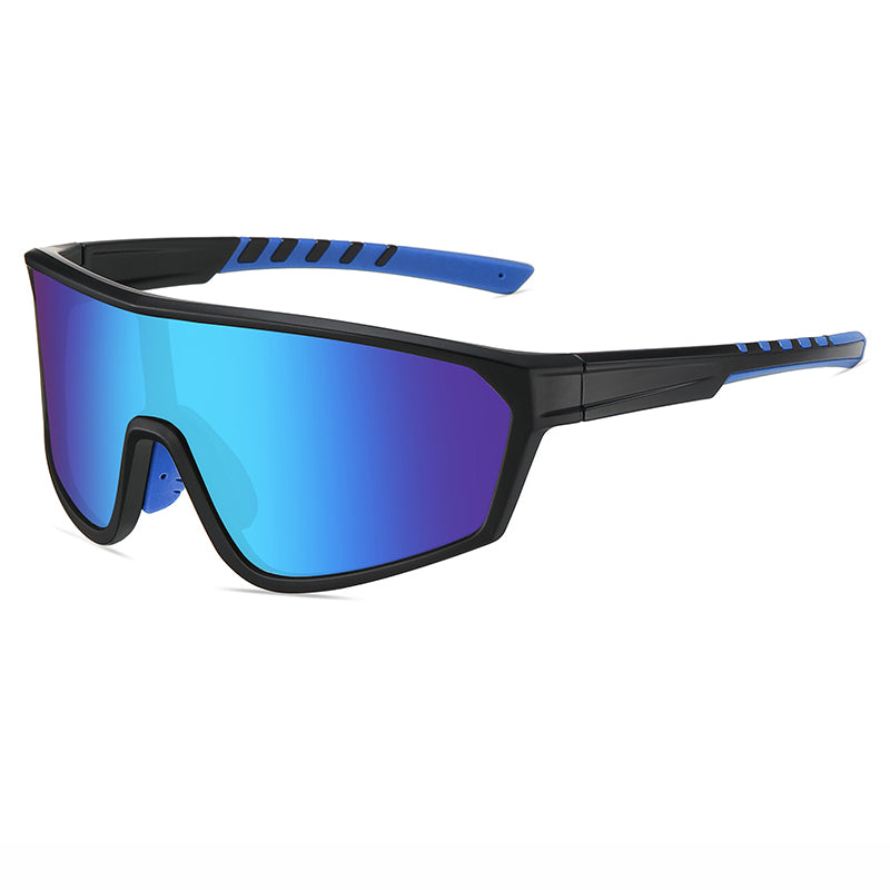 Men Flat Top Sports Outdoor Cycling Shield Goggle Mirror Sunglasses