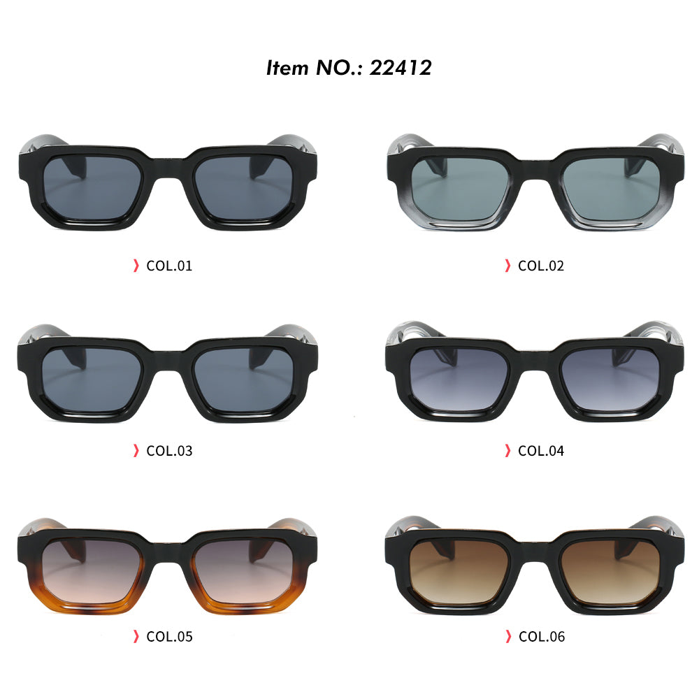 Retro Vintage Rectangle Street Shot Sunglasses