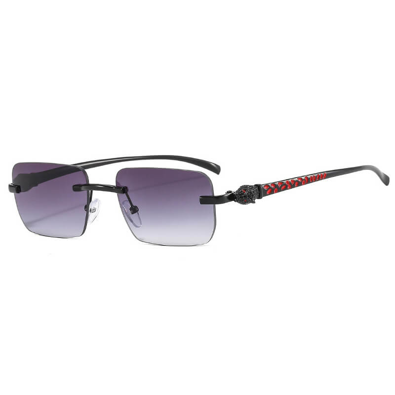 Panther Rectangular Rimless Sunglasses