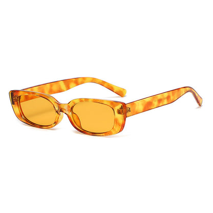 Retro Women Rectangle Cat Eye Tinted Sunglasses