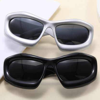 Oversized Rectangle Cat Eye Thick Sporty Y2K Sunglasses