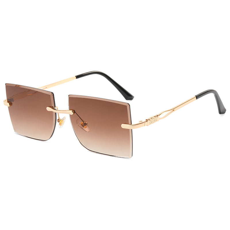 Women Rimless Square Sunglasses
