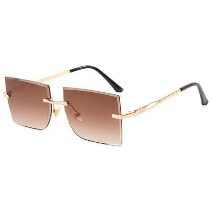 Women Rimless Square Sunglasses