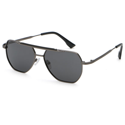 Retro Oversized Square Metal Frame Sunglasses