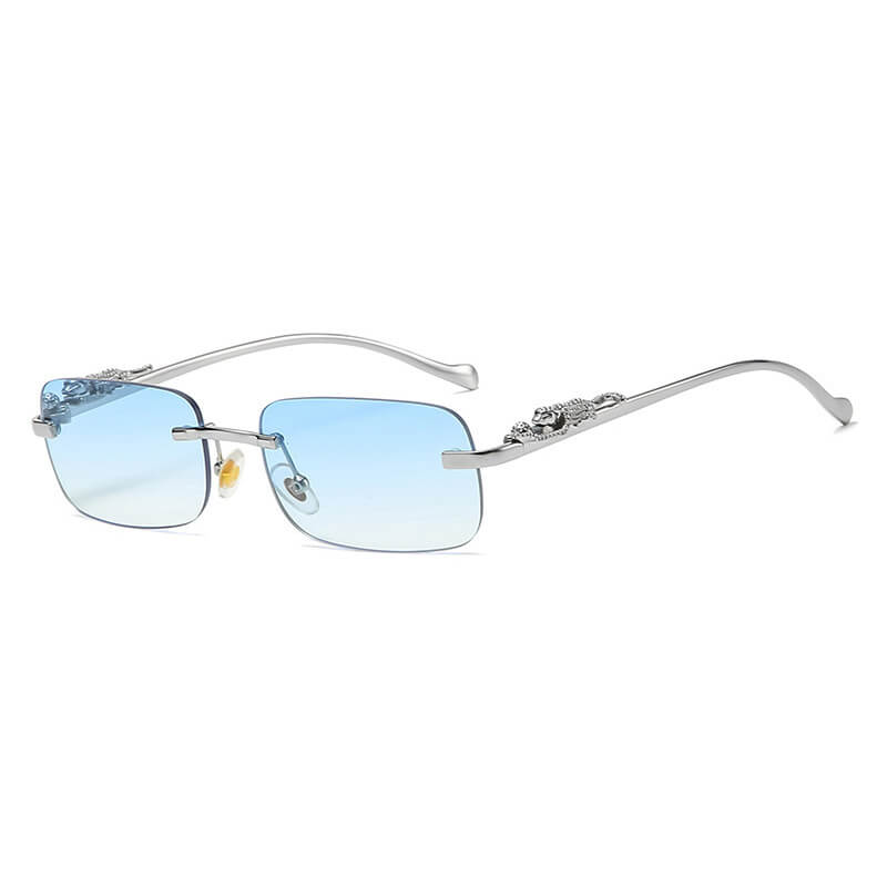 Cheetah Rectangle Rimless Sunglasses