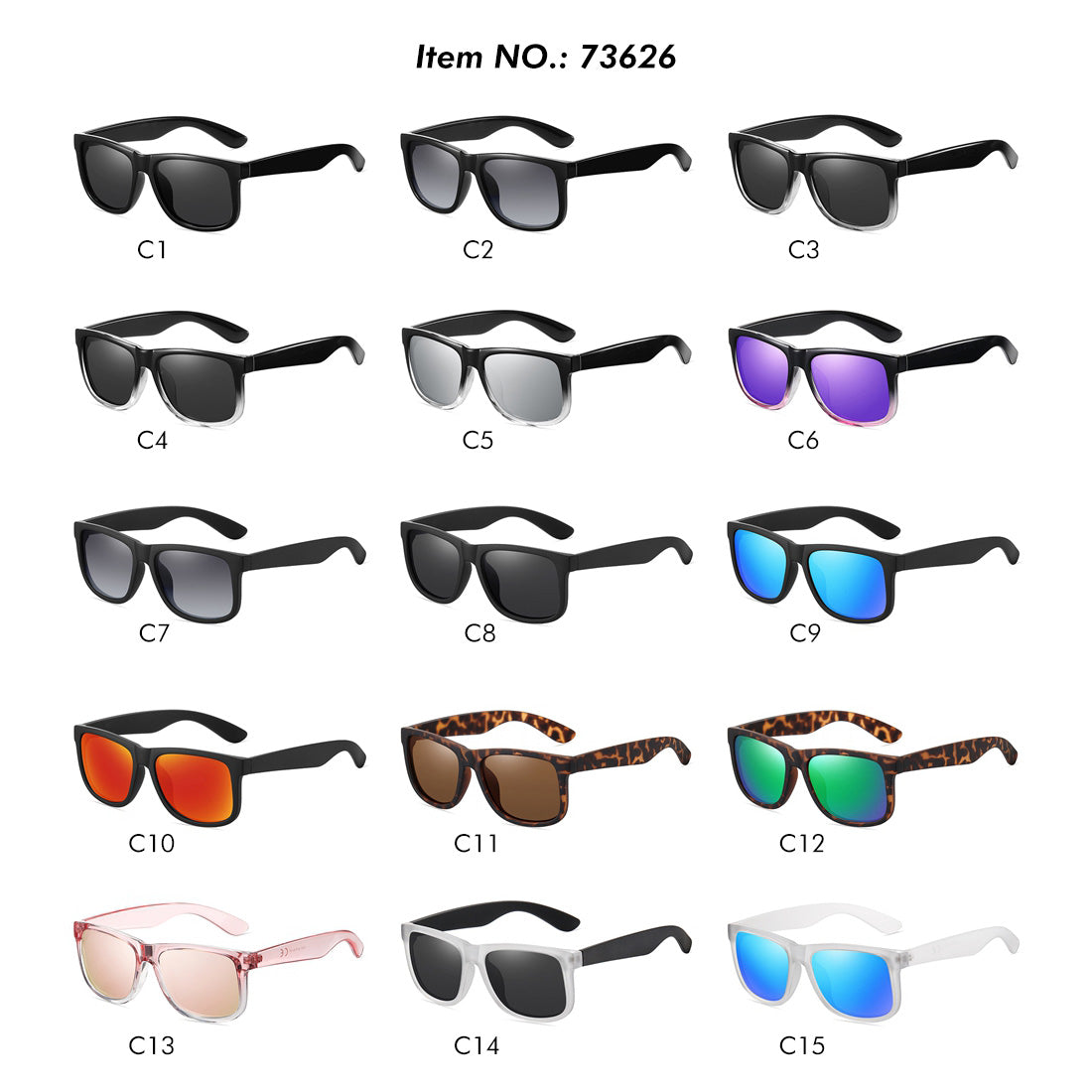 Classic Polarized Square Rectangle Sunglasses