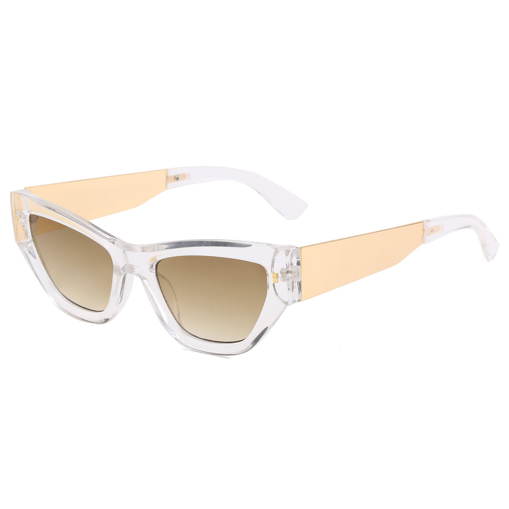 Cat Eye Women Flat Top Polygon Sunglasses