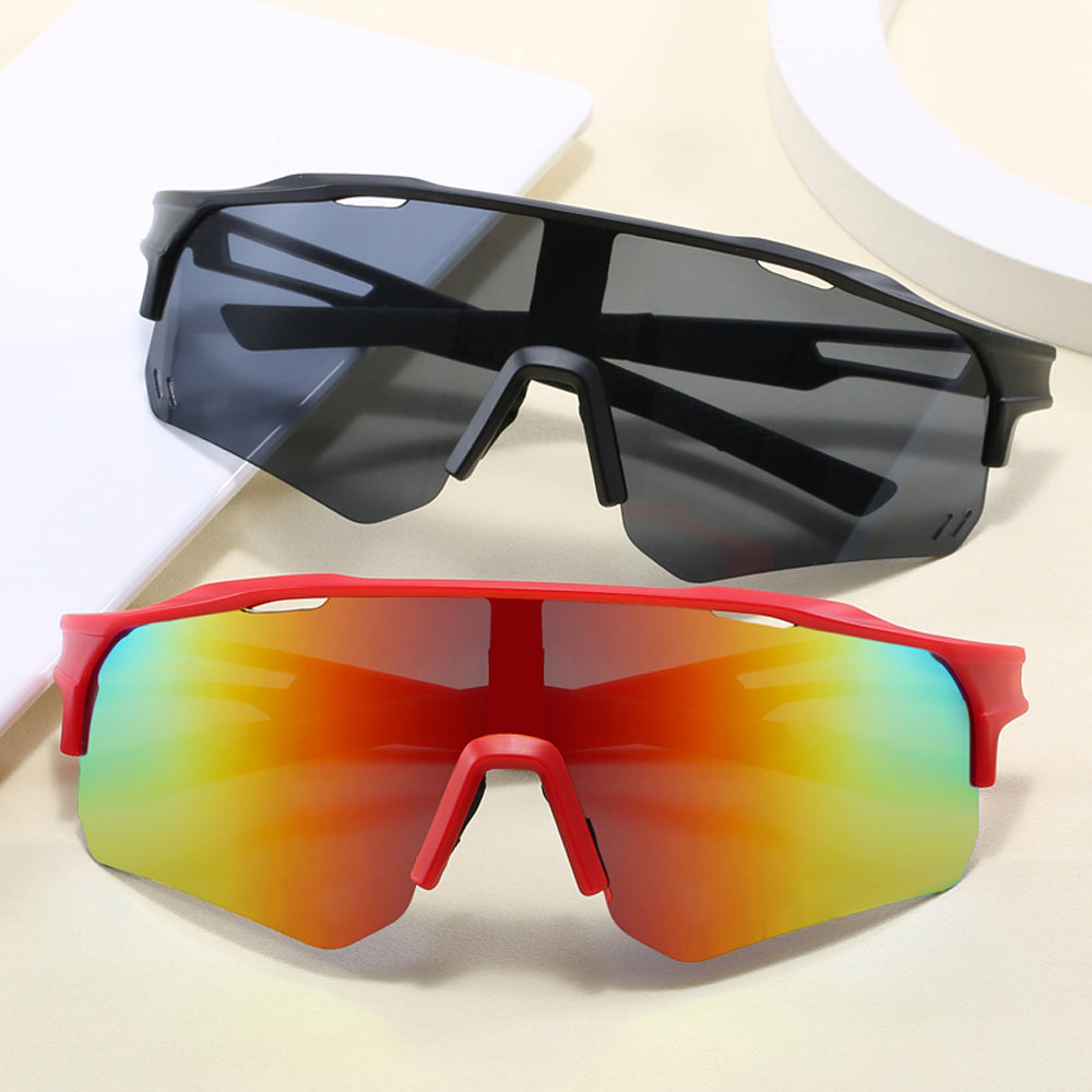 Flat Top Sports Outdoor Cycling Shield Goggle Mirror Sunglasses