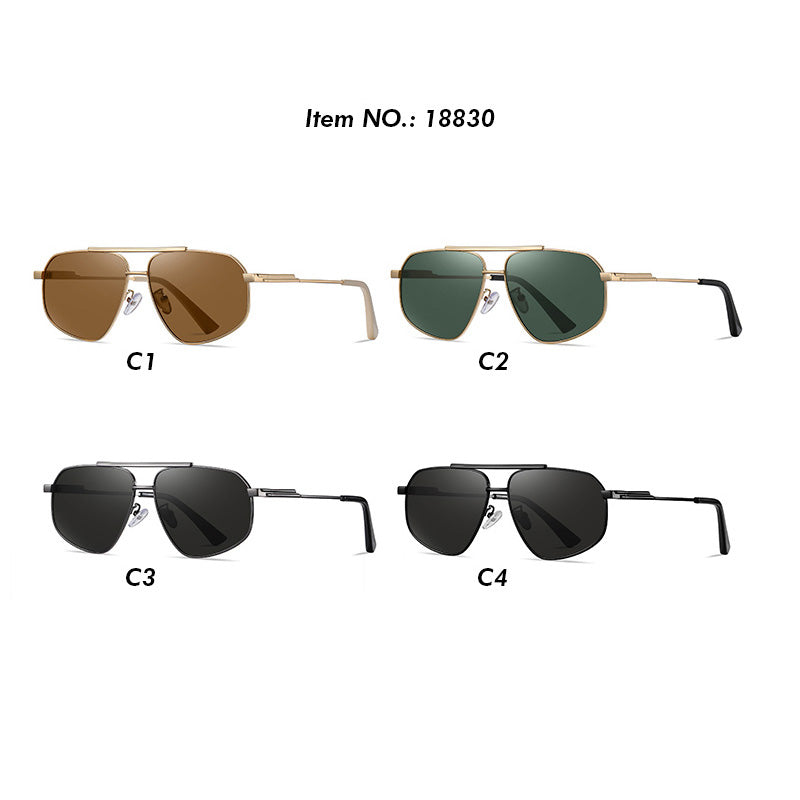 Men Square Metal  Polarized Sunglasses