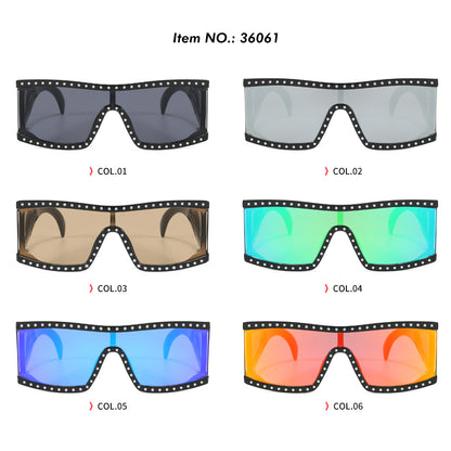 Oversize One Piece Lens Square UV400 Shades Sunglasses