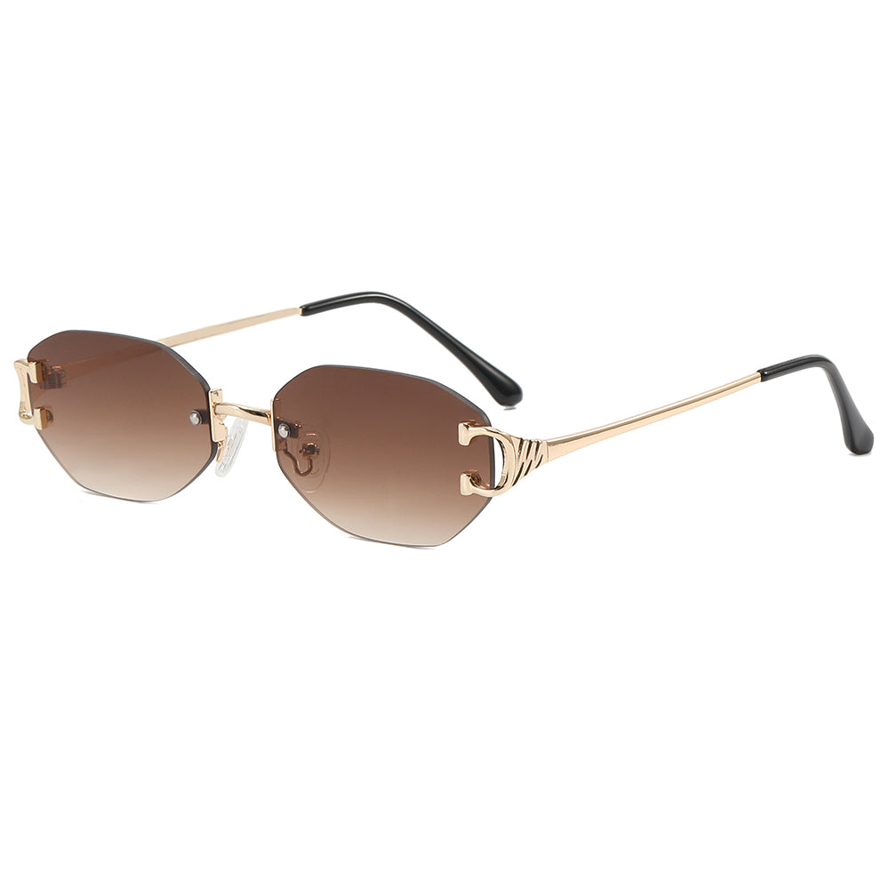 Oval Rimless Sunglasses