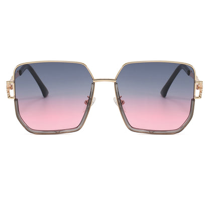 Oversized Shades Metal Frame Square Sunglasses
