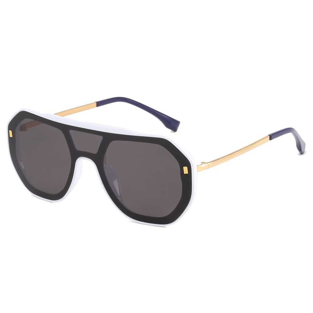 Oversized Big Frame Round One-Piece Outdoor Shades Sunglasses