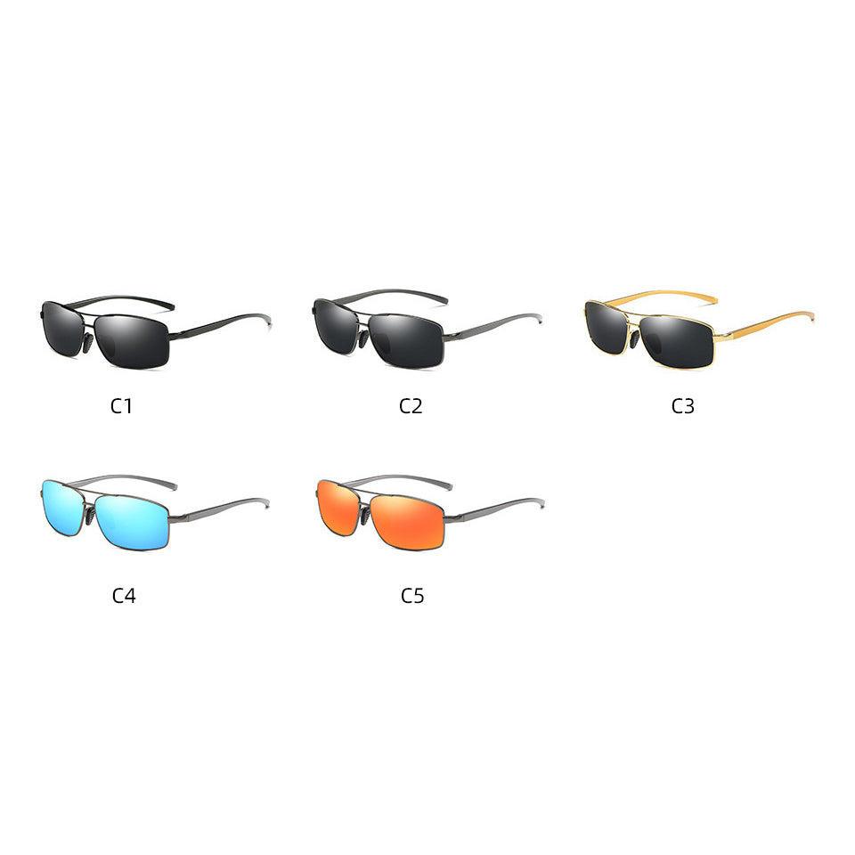 Rectangle Aluminum Magnesium Polarized Sunglasses