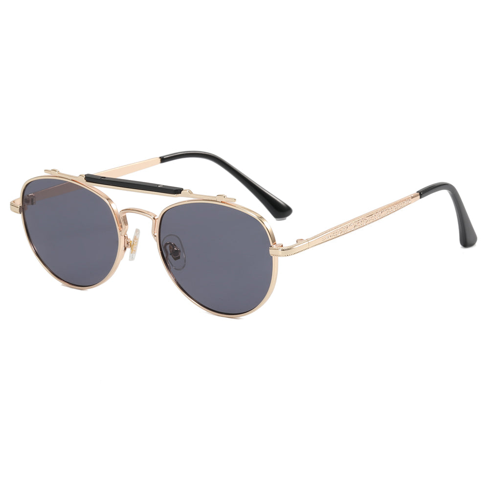 Flat Top Metal Frame Sunglasses