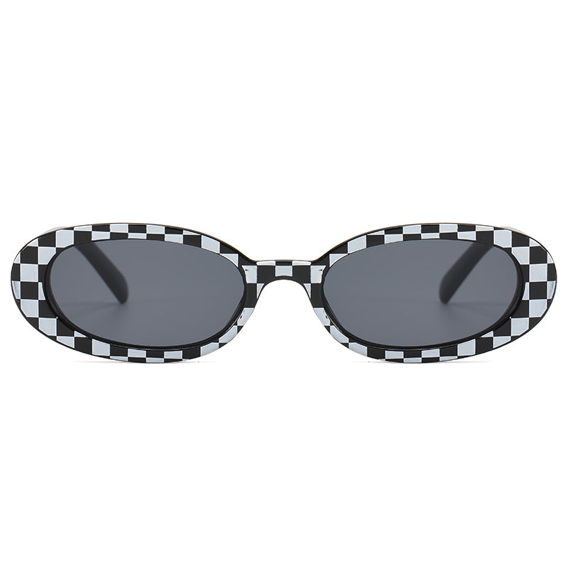 Retro Vintage Plastic Small Oval Sunglasses