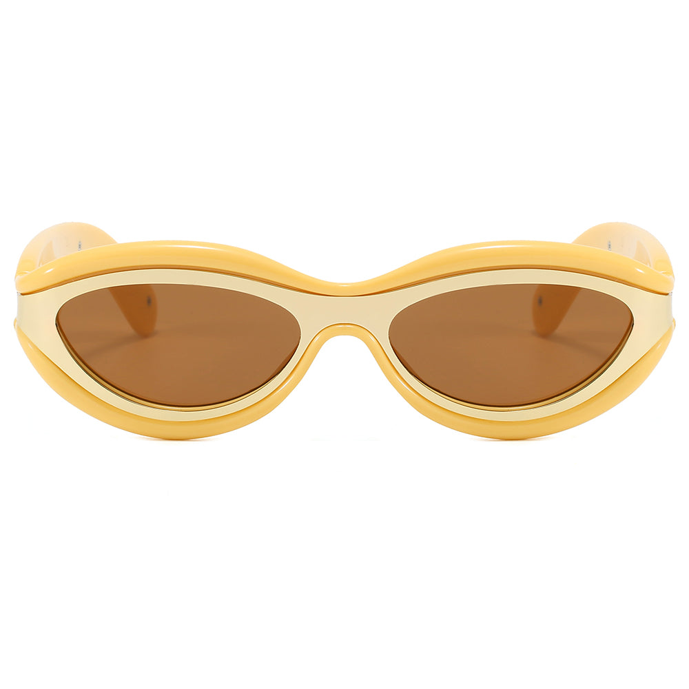 Y2K Vintage Oval Cat Eye Travel Shades Sunglasses