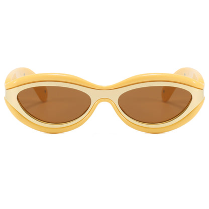 Y2K Vintage Oval Cat Eye Travel Shades Sunglasses