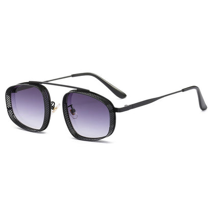 Vintage Metallic Steampunk Oval Sunglasses