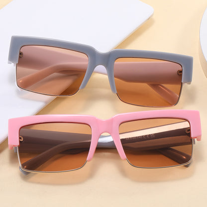 Half Frame Square UV400 Shades Sunglasses