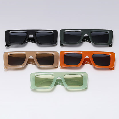 Square Thick Shades Flat Top Men Women UV400 Sunglasses