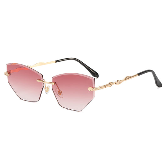 Diamond Cut Rimless Sunglasses