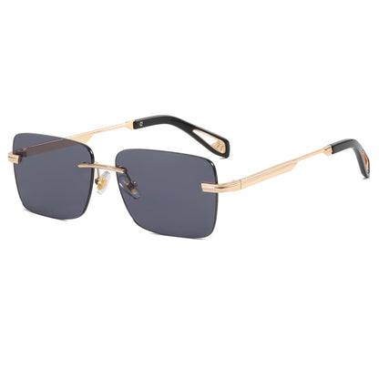 Rectangle Tinted Rimless Sunglasses