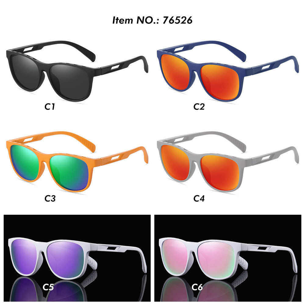 Square Chic Shield Mirrored Polarized Sporty Sunglasses