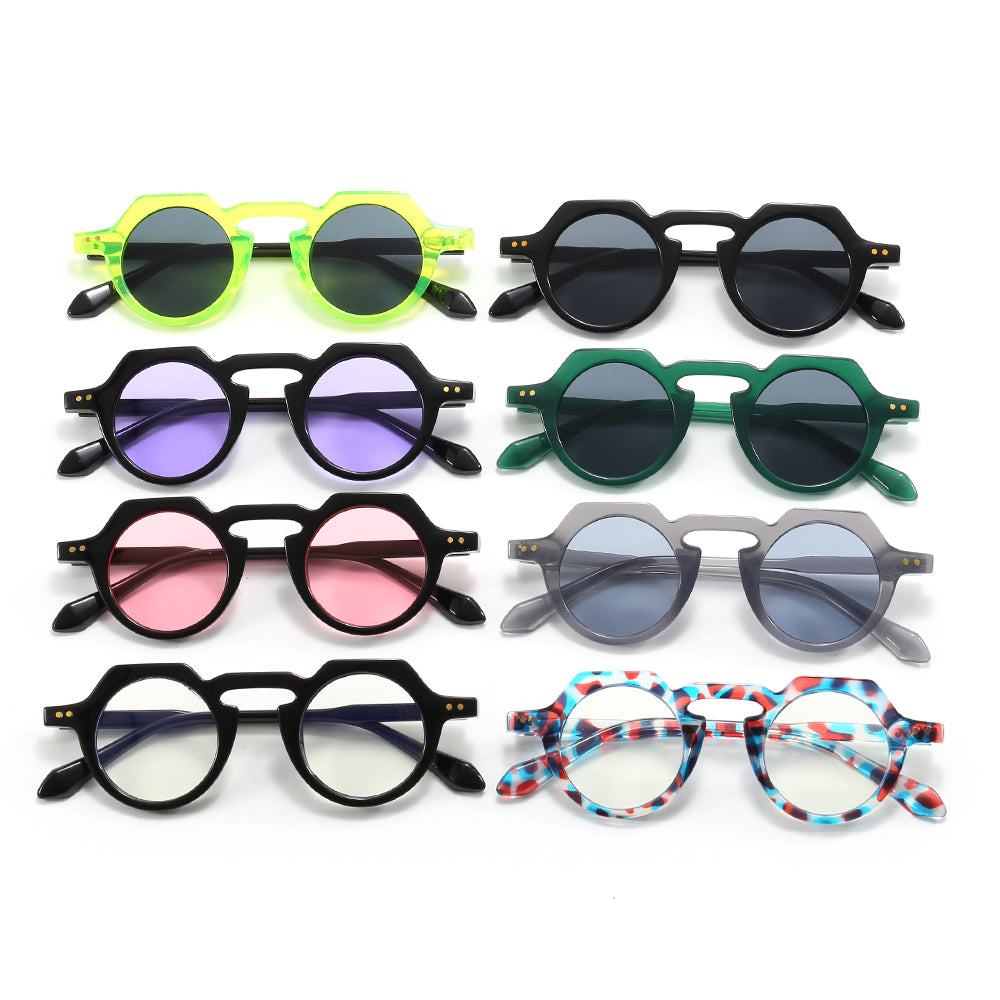 Women Small Round Steampunk Shades Sunglasses