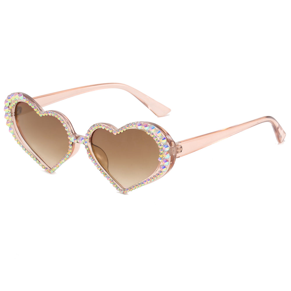 Rhinestone Lovely Cute Heart Shaped Sunglasses