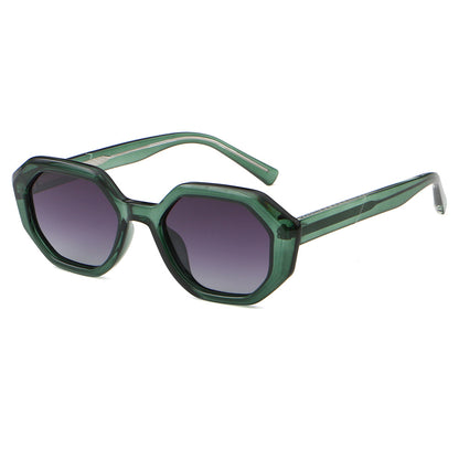 Women Small Polygon Tinted Reinforced Wire-Core Temples Sunglasses
