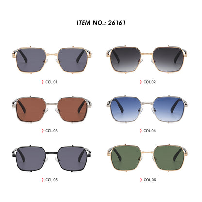 Men Steampunk Gradient Metal Shades Sunglasses