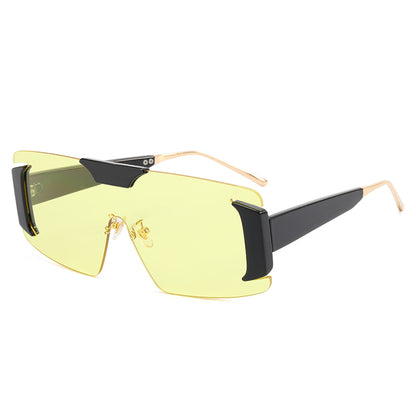 Flat Top One Piece Lens Shades Sunglasses