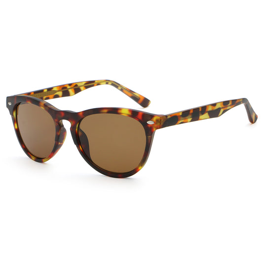 Classic Round Cat Eye Reinforced Wire-Core Temples Sunglasses