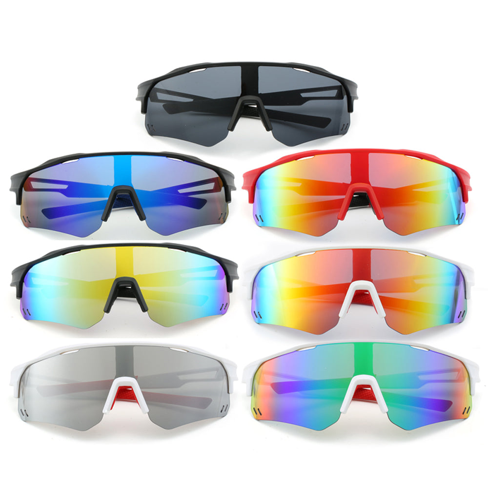 Flat Top Sports Outdoor Cycling Shield Goggle Mirror Sunglasses