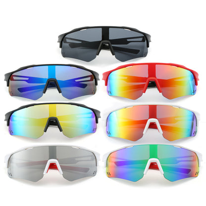 Flat Top Sports Outdoor Cycling Shield Goggle Mirror Sunglasses