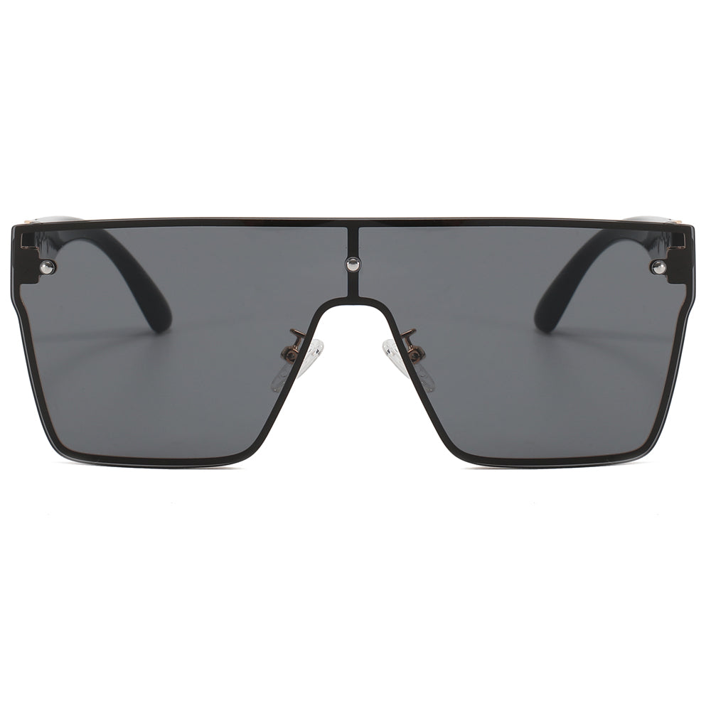 Flat Top Oversized One Piece Shades Sunglasses