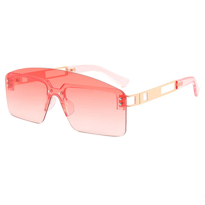 One Piece Tinted Lens Rimless Sunglasses