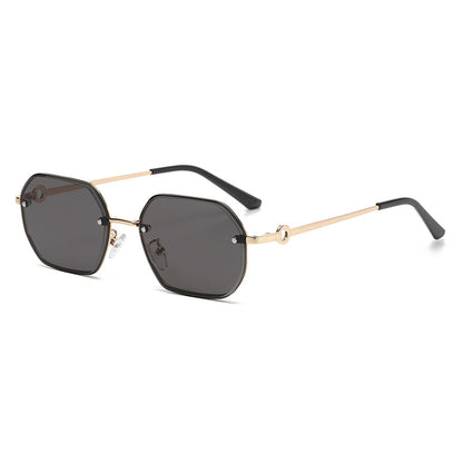 Vintage New Luxury Polygon Metal Frame Sunglasses