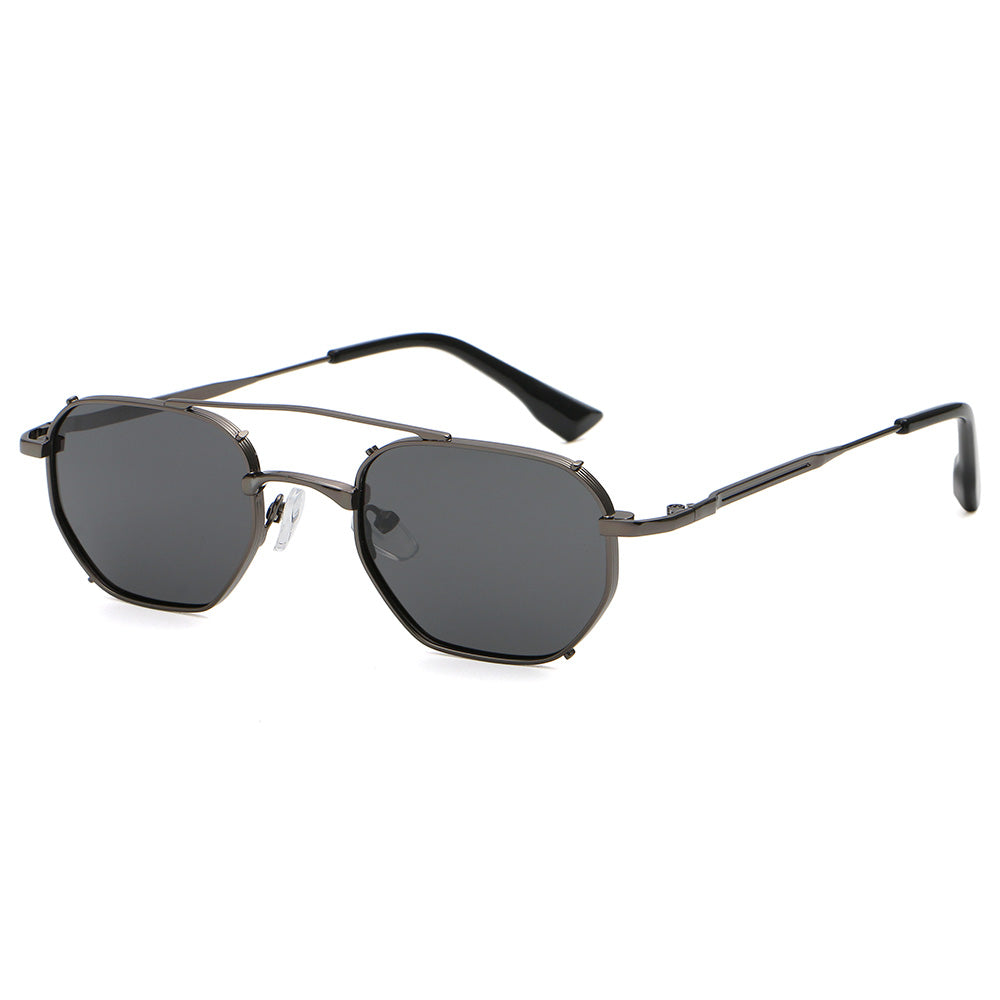 Flat Top Metal Frame UV400 Gradient Shades Sunglasses
