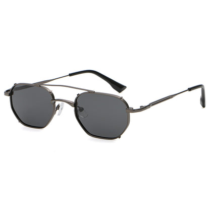 Flat Top Metal Frame UV400 Gradient Shades Sunglasses