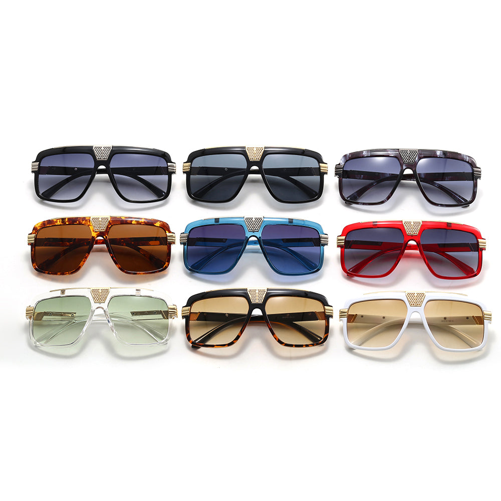 Oversized Luxury Shades Flat Top Square Sunglasses