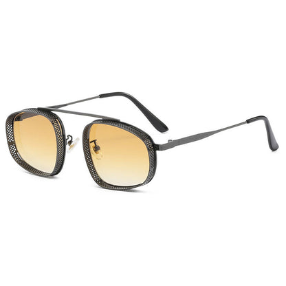 Vintage Metallic Steampunk Oval Sunglasses