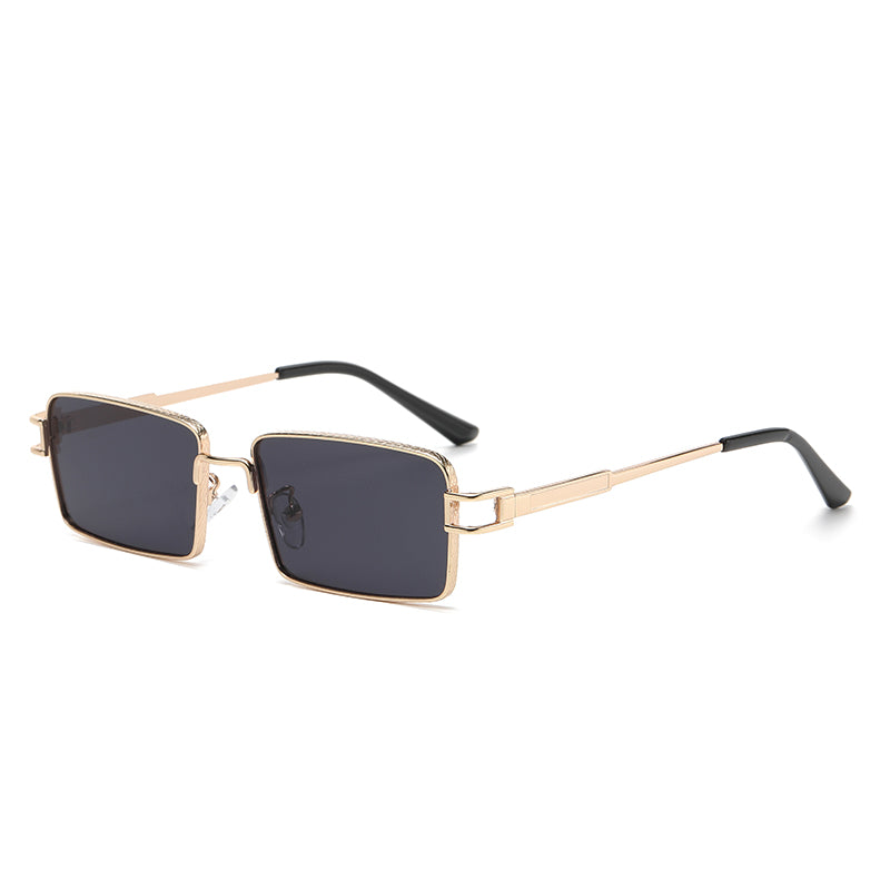 Rectangle Narrow Metal Frame INS Street Style Sunglasses